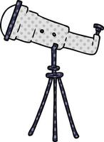 doodle dos desenhos animados de um grande telescópio vetor