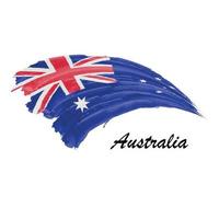bandeira de pintura em aquarela da austrália. ilustração de pincelada vetor