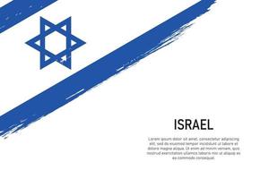 fundo de traçado de pincel estilo grunge com bandeira de israel vetor