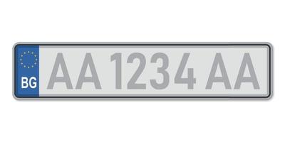 placa do carro. licença de registro de veículos da bulgária vetor