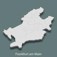 mapa isométrico 3d de frankfurt am main é uma cidade da alemanha vetor