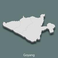 mapa isométrico 3d de goyang é uma cidade da coreia vetor