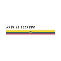 feito no equador, crachá ou etiqueta com bandeira isolada vetor