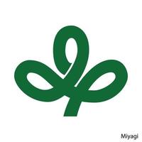 brasão de armas de miyagi é uma prefeitura do japão. emblema vetorial vetor