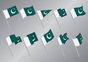 Livre pakistan bandeira ícones vetor