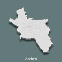 3d mapa isométrico de aachen é uma cidade da alemanha vetor