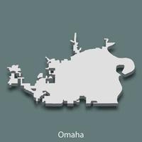 mapa isométrico 3d de omaha é uma cidade dos estados unidos vetor