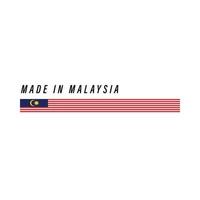 feito na malásia, crachá ou etiqueta com bandeira isolada vetor