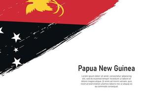 fundo de traçado de pincel estilo grunge com bandeira de papua nova gui vetor