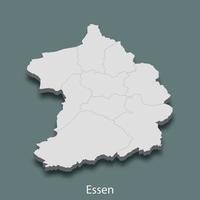 mapa 3d isométrico de essen é uma cidade da alemanha vetor