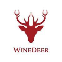 logotipo de veado de vinho vetor