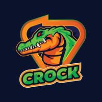 logotipo de esporte de crock verde vetor