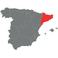 mapa da espanha com fronteiras da catalunha vetor