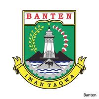brasão de armas de banten é uma região indonésia. emblema vetorial vetor