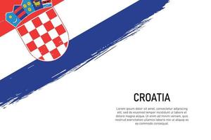 fundo de traçado de pincel estilo grunge com bandeira da croácia vetor