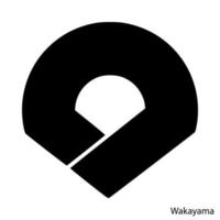 brasão de armas de wakayama é uma prefeitura do japão. emblema vetorial vetor