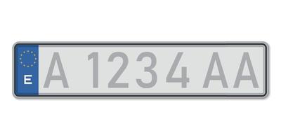 placa do carro. licença de registro de veículos da espanha vetor