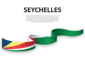 acenando a fita ou banner com bandeira das seychelles vetor