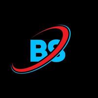 design de logotipo de letra bs bs. letra inicial bs logotipo de monograma maiúsculo círculo ligado vermelho e azul. logotipo bs, design bs. bs, bs vetor
