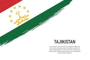 fundo de traçado de pincel estilo grunge com bandeira do tajiquistão vetor