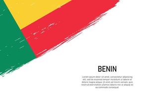 fundo de traçado de pincel estilo grunge com bandeira do benin vetor