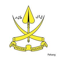 brasão de armas de pahang é uma região da Malásia. emblema vetorial vetor