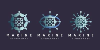 conjunto de pacote de design de logotipo de âncora para ícone de marinheiro com vetor premium de conceito criativo