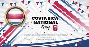 dia nacional da costa rica. banner, cartão de felicitações, design de folheto. design de modelo de pôster vetor