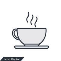 xícara de café ícone logotipo ilustração vetorial. modelo de símbolo de xícara de café para coleção de design gráfico e web vetor