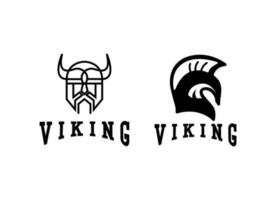 design de logotipo de capacete de armadura viking vetor