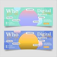 modelo de banner da web de capa de mídia social de agência de marketing digital vetor