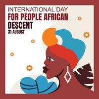 ilustração vetorial gráfico de mulher africana vestindo uma cobertura de cabeça, perfeito para o dia internacional, pessoas de ascendência africana, comemorar, cartão de felicitações, etc. vetor