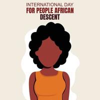 ilustração vetorial gráfico de um adolescente africano em uma camisa amarela, perfeito para o dia internacional, pessoas afrodescendentes, comemorar, cartão de felicitações, etc. vetor