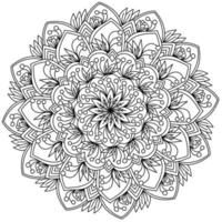 desenho de mandala ornamentada com cachos de bagas e padrões listrados, planta zen vetor