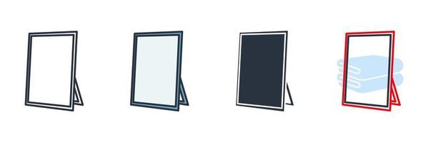 ilustração em vetor espelho ícone logotipo. modelo de símbolo de espelho para coleção de design gráfico e web