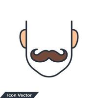 ilustração em vetor logotipo ícone bigode. modelo de símbolo de bigode para coleção de design gráfico e web