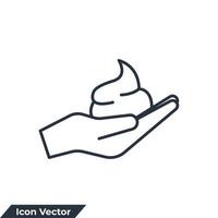 creme de espuma na mão ícone logotipo ilustração vetorial. modelo de símbolo de espuma de barbear para coleção de design gráfico e web vetor