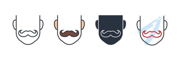 ilustração em vetor logotipo ícone bigode. modelo de símbolo de bigode para coleção de design gráfico e web