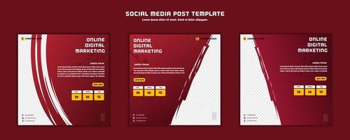 modelo de postagem de mídia social design moderno, para marketing digital online ou modelo de marketing de pôster vetor