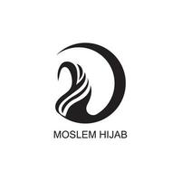 muslimah hijab logotipo modelo ilustração vetorial design vetor