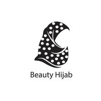 muslimah hijab logotipo modelo ilustração vetorial design vetor