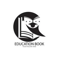 design de ilustração vetorial de modelo de logotipo de educação de livro vetor