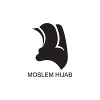 muslimah hijab logotipo modelo ilustração vetorial design vetor