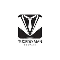 modelo de vetor de design de logotipo de homem de smoking