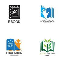 design de ilustração vetorial de modelo de logotipo de educação de livro vetor