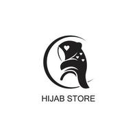 muslimah hijab logotipo modelo ilustração vetorial design vetor