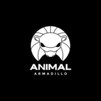 vetor de design de logotipo de cabeça de tatu animal