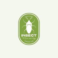 logotipo vintage de distintivo de besouro de inseto vetor