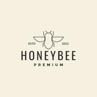 vetor de design de logotipo de abelha hipster