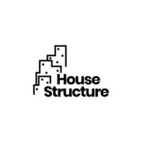 design de logotipo de casa de andar de arquiteto de estrutura vetor